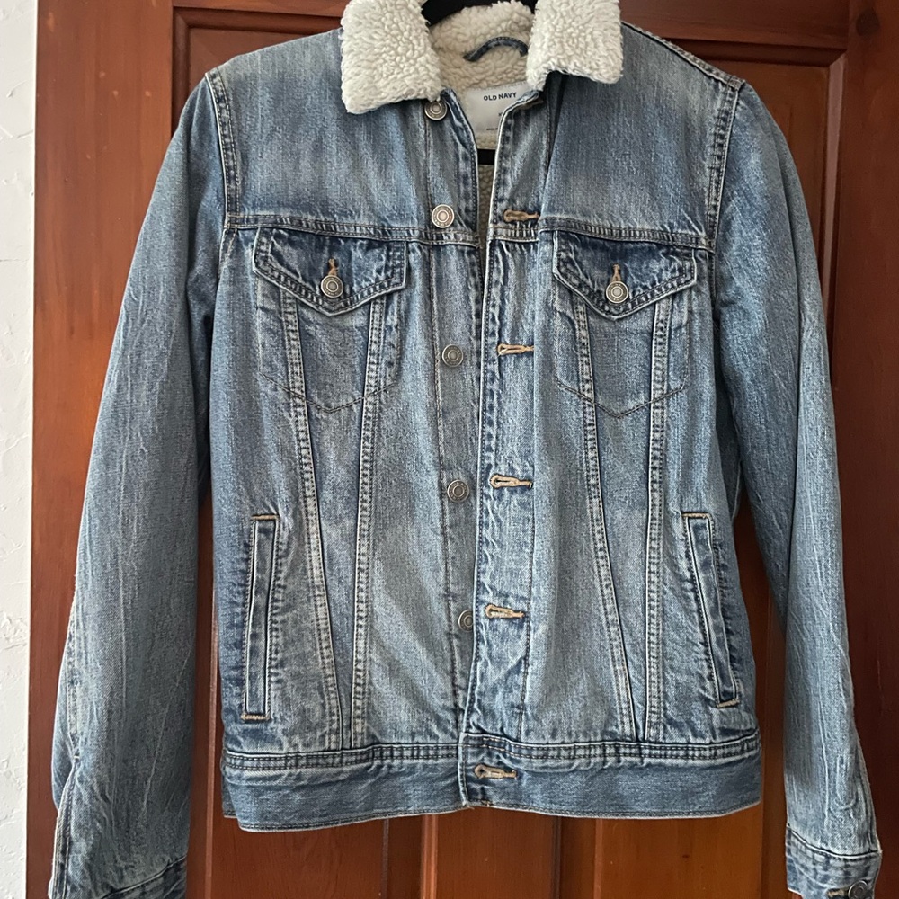 Denim Sherpa-Lined Jacket
